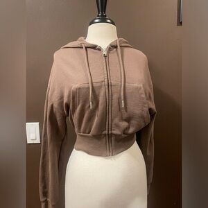 Garage EUC size small brown cropped sweatshirt hoodie